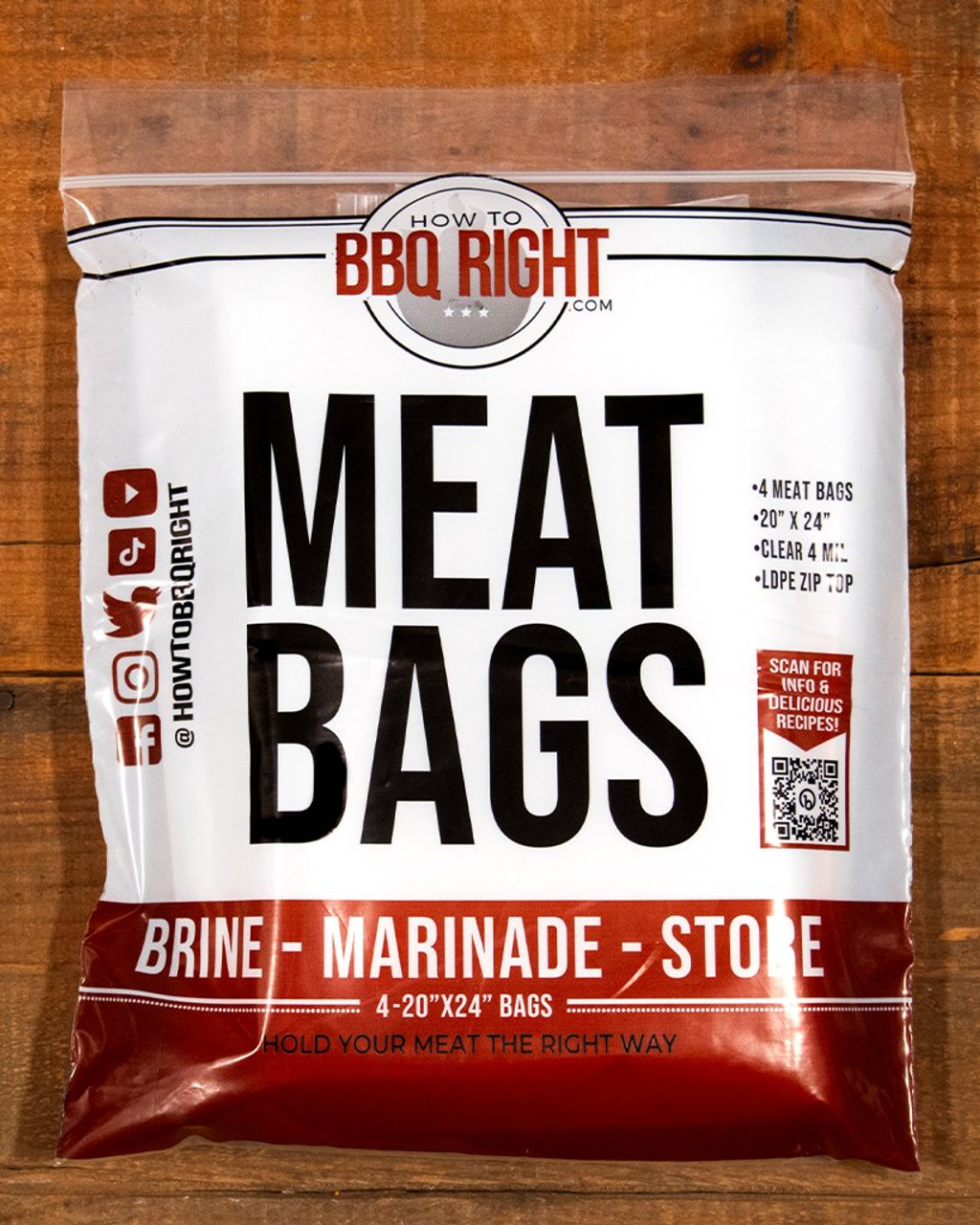 HowToBBQRight Meat Bags 20x24 4-Pack