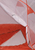 Close-up of the floor opening on an untreated freestanding travel mosquito net