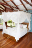 Cotton mosquito net on bamboo frame
