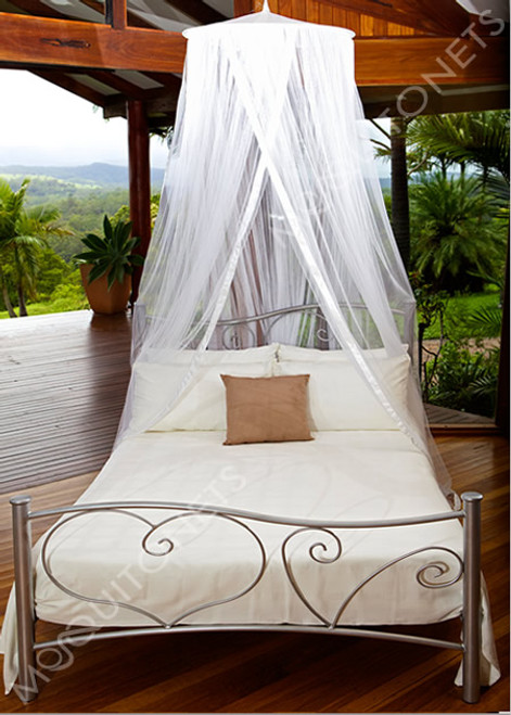 Polyester round mosquito net with 65cm ceiling