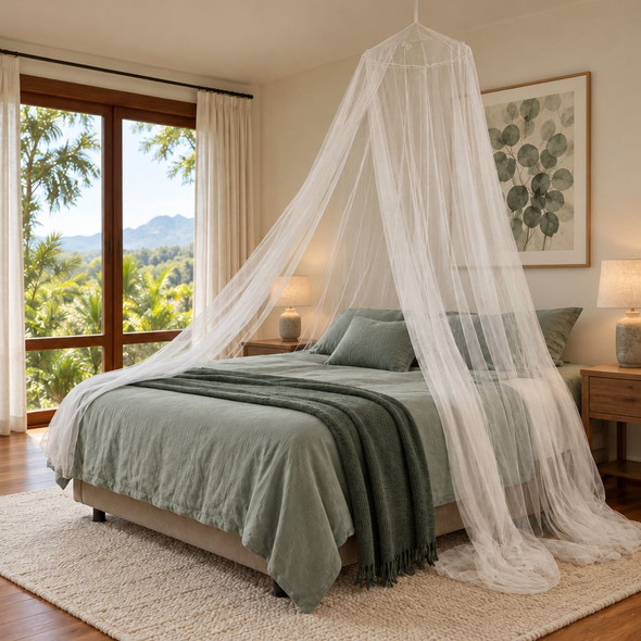 Essential round mosquito net king queen chemical free