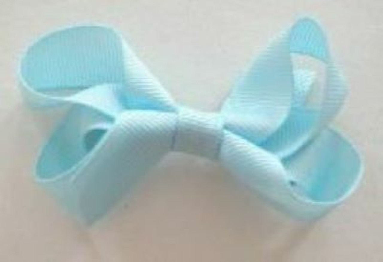 Girls hair bow blue aqua