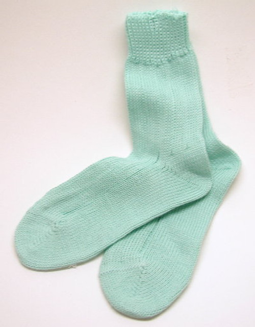 Girls Mint Cable Socks Size 5 - 6.5