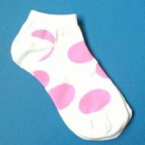 Girls socks low rise pink polka dot