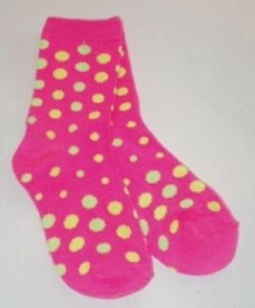 Hot pink polka dot socks for kids