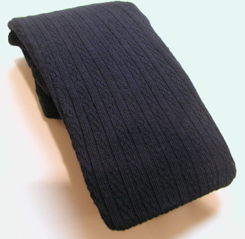 navy blue cable knit tights for children