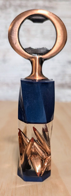 Bullet Bottle Opener - Blue and Bronze