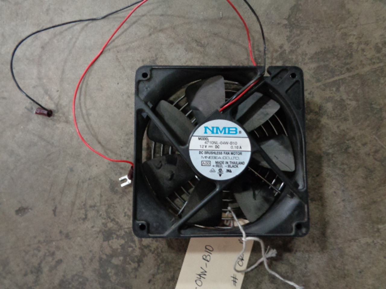 NMB 4710NL-04W-B10 Equipment Cooling Fan, 4.69" (119mm) Square x 1" Depth, 12 VDC