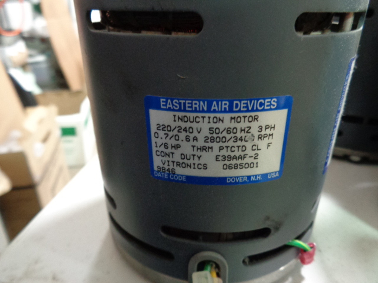 Eastern Air Devices E39AAF-2 Induction Motor 220/240V 50/60Hz 3PH 1/6HP (Vitronic Blower Motor)2