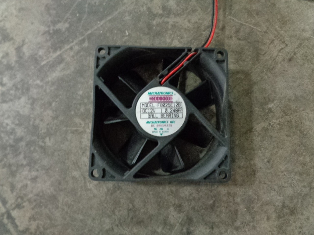 Mechatronics F8025E12B Equipment Cooling Fan, 3.15" (80mm) Square x 1" Depth, 12 VDC