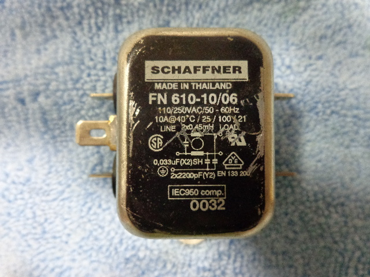 Schaffner FN610-10-06 Line Filter 110/250VAC 50-60HZ 10A3