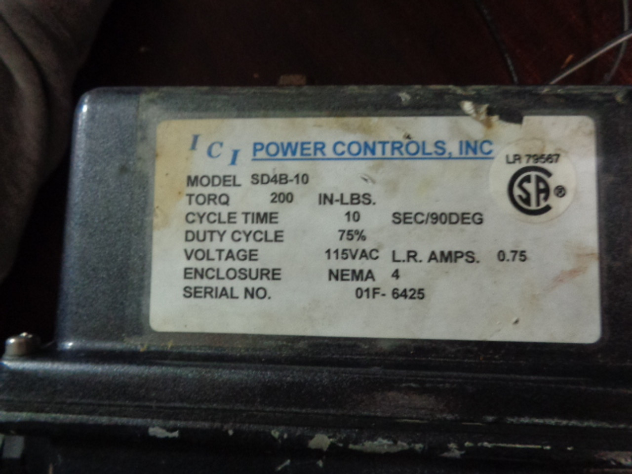 Power Controls, Inc. SD4B-10 Rotary Actuator1