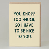 'You Know Too Much' Card 