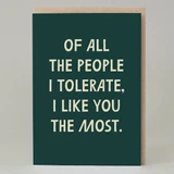 'Tolerate You' Card 