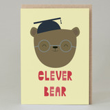 'Clever bear' Graduation Card