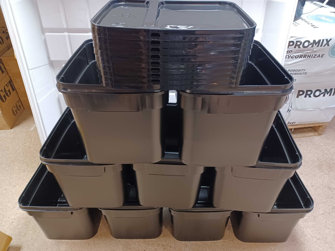 9 - Pack of 8 gallon buckets with lids, NOT DRILLED. - PA Hydroponics