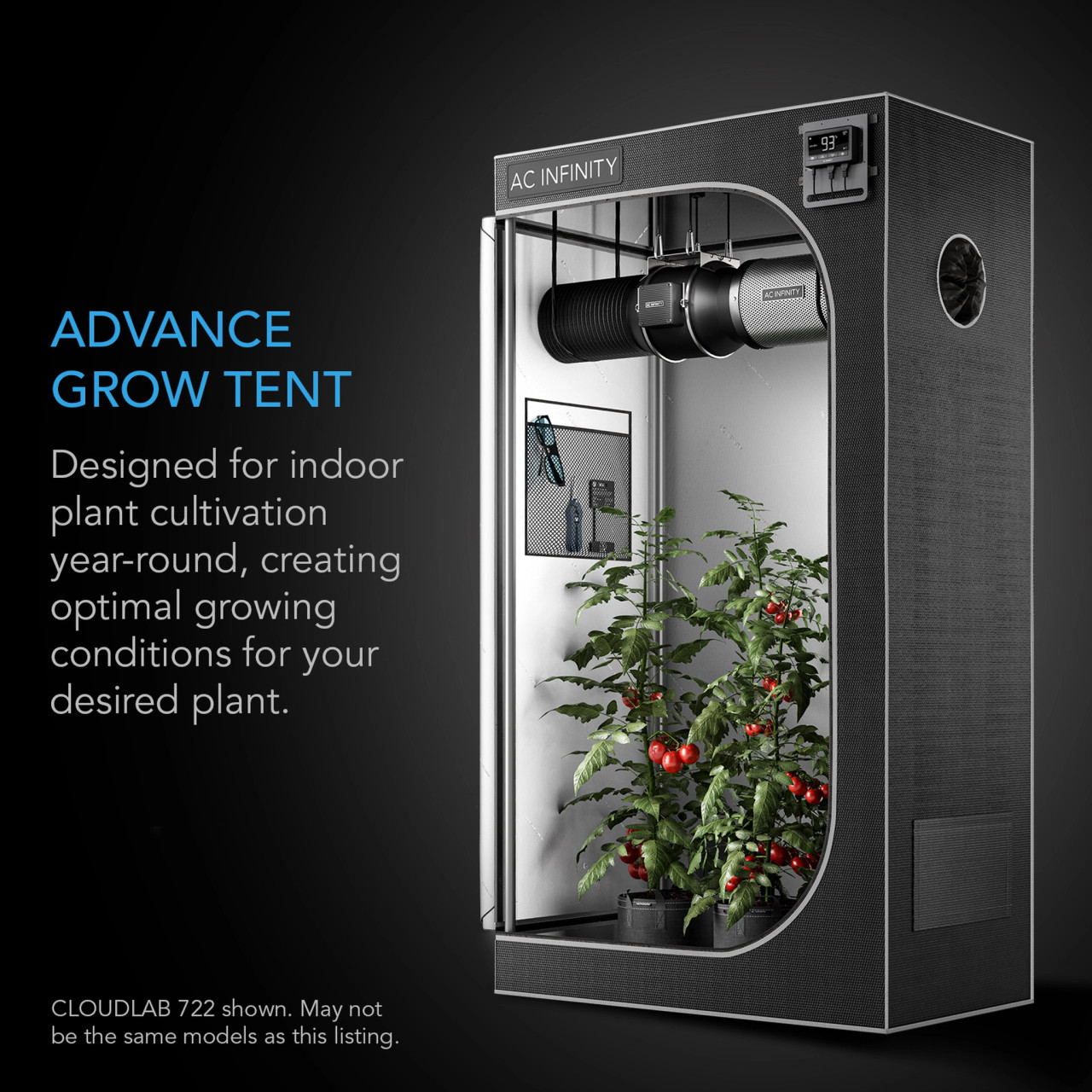 AC Infinity CLOUDLAB 733 3x3 Grow Tent 36 x 36 x 72 - PA Hydroponics