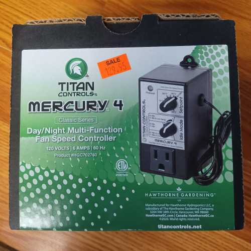 OPEN BOX  / NEW Titan Controls Mercury 4 - Day/Night Multi-Function Fan Speed Controller, 120 V (FREE SHIPPING)