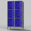 Junior 3-Tier Plastic Locker on a 2 Wide Galvanised Steel Frame