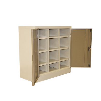 12 Compartment Steel Pigeon Hole Filing Cabinet in Ivory Karoo Colour