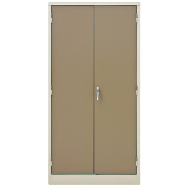 Gents Steel Wardrobe with Full Top Shelf, 3 Adjustable Side Shelves and Hangrail - Doors Closed