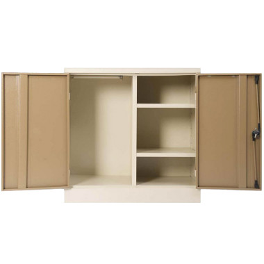 Mini Steel Wardrobe with 2 Shelves & Hangrail