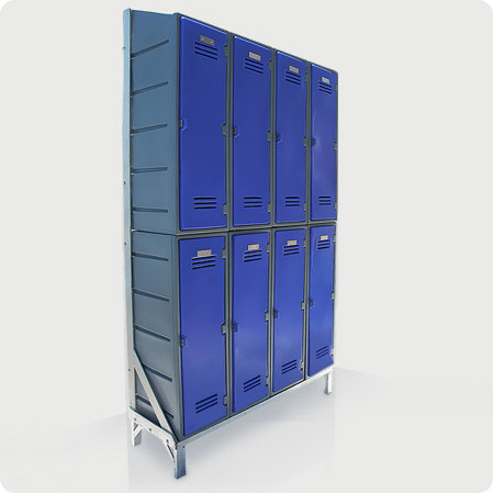 CLOTHES Locker Sets Installed on Various Width Galvanised Steel Frames