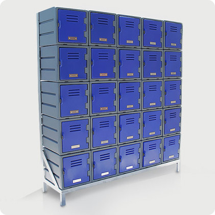 FOOD Lockers combined onto Galvanised Steel Frame