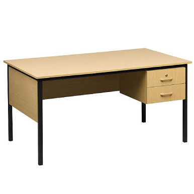 OAK MELAMINE Teachers Desk with Lockable Drawers