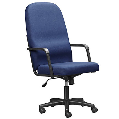 ECONOMY Upholstered High-Back Swivel Arm Chair with Castor Base