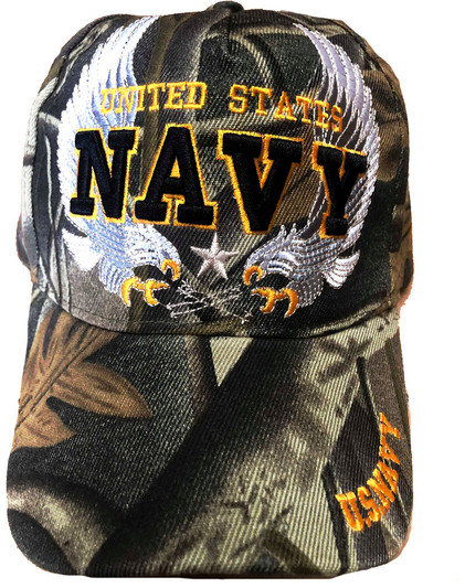 Navy Camo Hat with Eagles