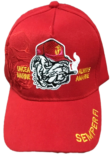 Once Marine Always a Marine Hat Red