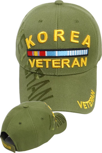 Korea Veteran Side Embroidery Military Cap OD Green