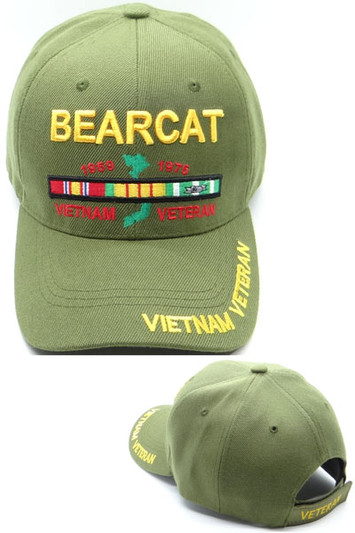 Bearcat Vietnam Veteran Logo Military Cap OD Green