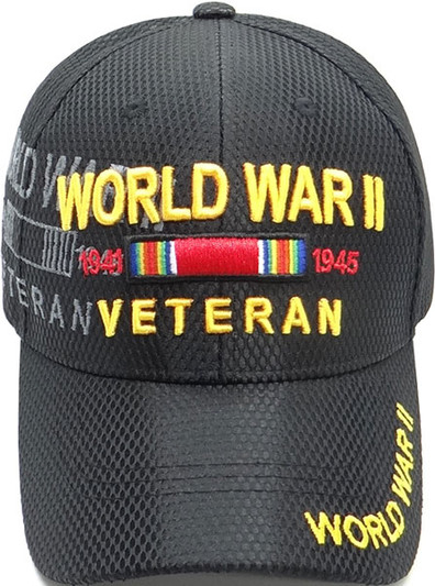 WWII 1941-45 Veteran Mesh Shiny Mesh Military Cap