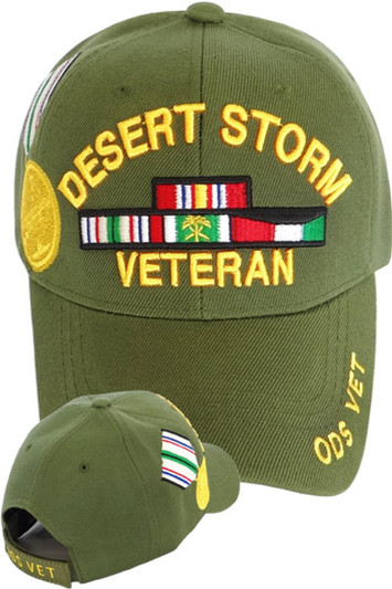 Desert Storm Veteran Hat with Medal OD Green