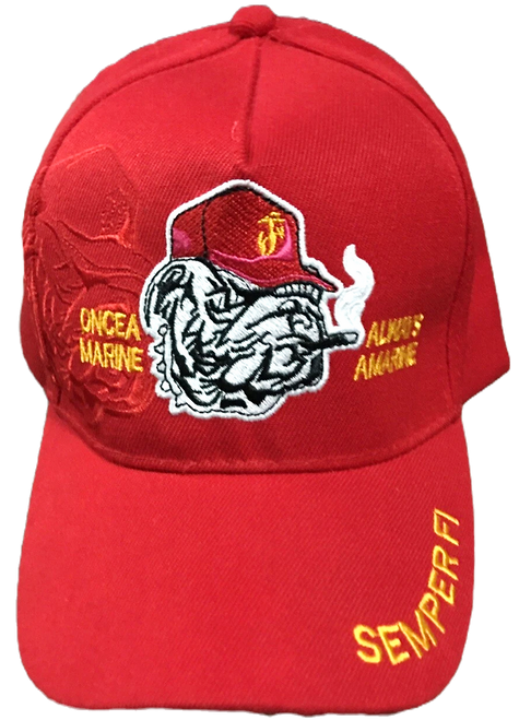 Once Marine Always a Marine Hat Red