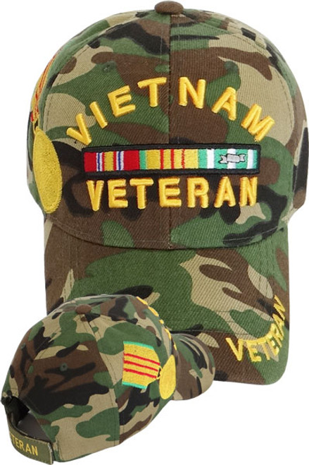 Vietnam Veteran Hat Camo with Medal