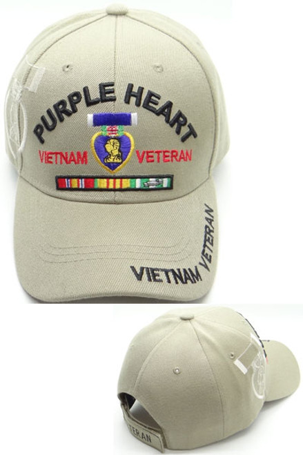 Purple Heart Vietnam Veteran Hat Brown