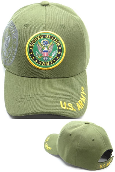 Army Shield Logo Shadow Military Cap OD Green