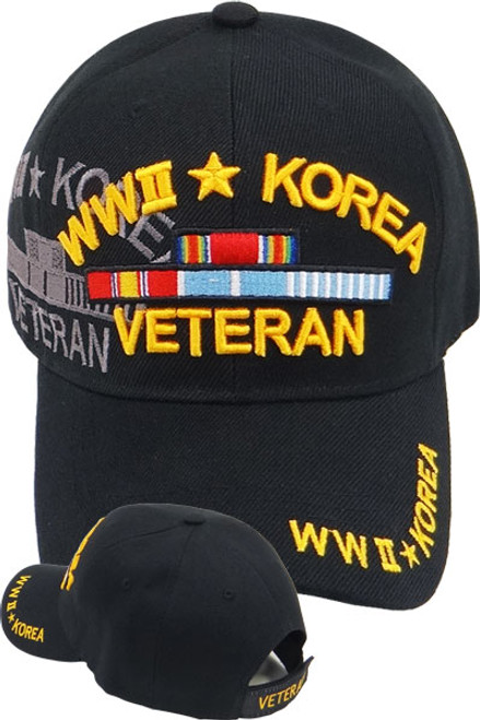 WWII & Korea World War II and Korea Veteran Shadow Cap