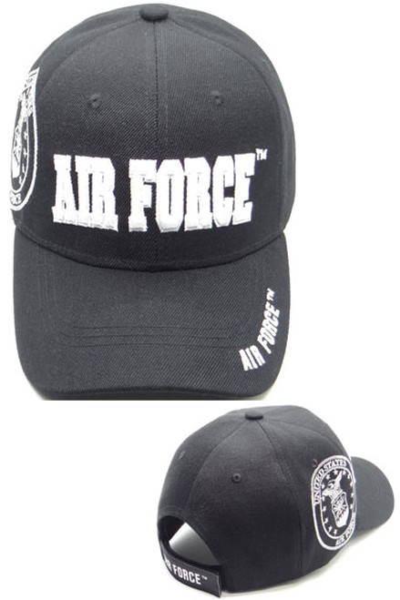 Air Force Block Letter Shield Shadow Military Cap