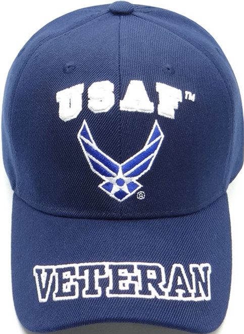 Air Force USAF Wing Veteran Logo Military Cap Blue