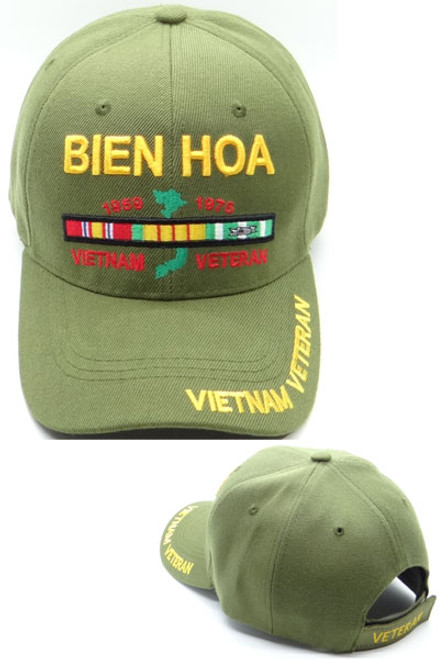 Bien Hoa Vietnam Veteran Logo Military Cap OD Green