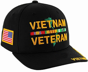 Vietnam Veteran Hat With Flag On The Side