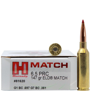 Hornady 6.5 PRC 147 gr ELD® Match Item #81620 Hornady 6.5 PRC 147 gr ELD® Match Item #81620