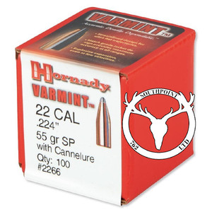 HORNADY VARMINT SP W C .22 CAL 55G (x100) #2266 HORNADY VARMINT SP W C .22 CAL 55G (x100) #2266