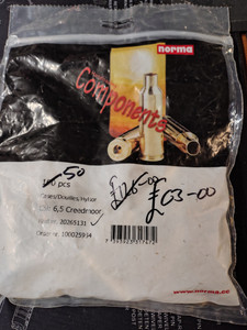 Norma 6.5 Creedmoor Brass New x50