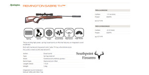 REMINGTON SABRE TH Full Power - .177 or .22 Air rifle Package Deal REMINGTON SABRE TH Full Power - .177 or .22 Air rifle Package Deal