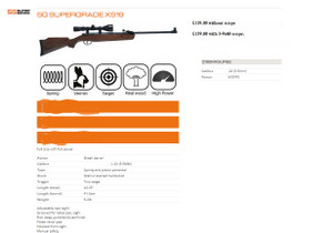 SG SUPERGRADE XS19 .22 AIR RIFLE SG SUPERGRADE XS19 .22 AIR RIFLE
